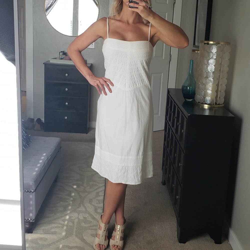 White strappy J. Crew midi dress